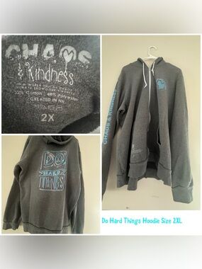 Do Hard Things Hoodie - Dark Gray - Size 2X